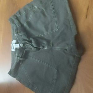 Green jean shorts